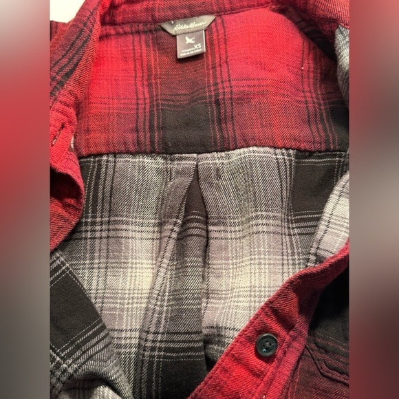 Eddie Bauer Women's Warm Buffalo Plaid Button Down‎ Flannel Shirt Jacket Shaket - Picture 8 of 10